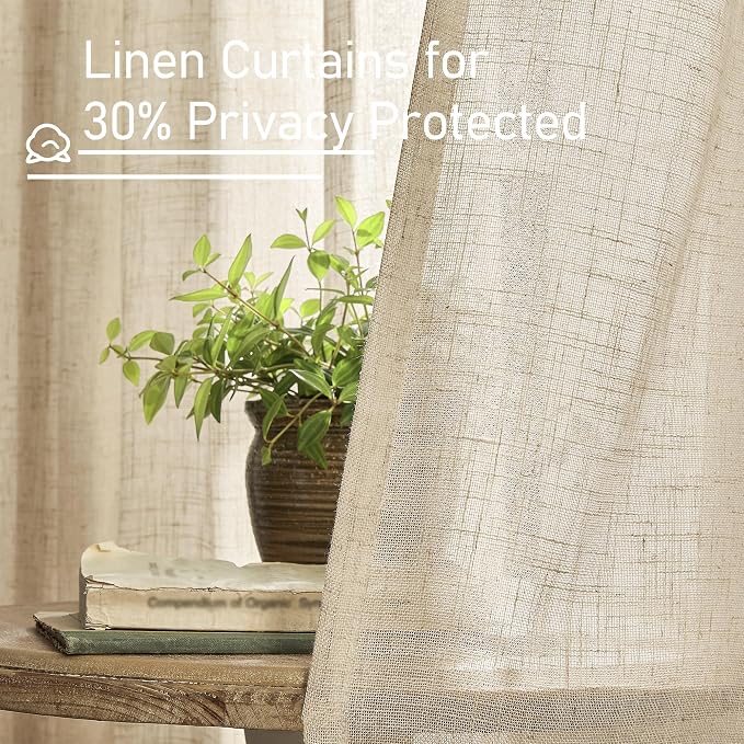 Faux Linen Curtains 63 inches Long - Image 5