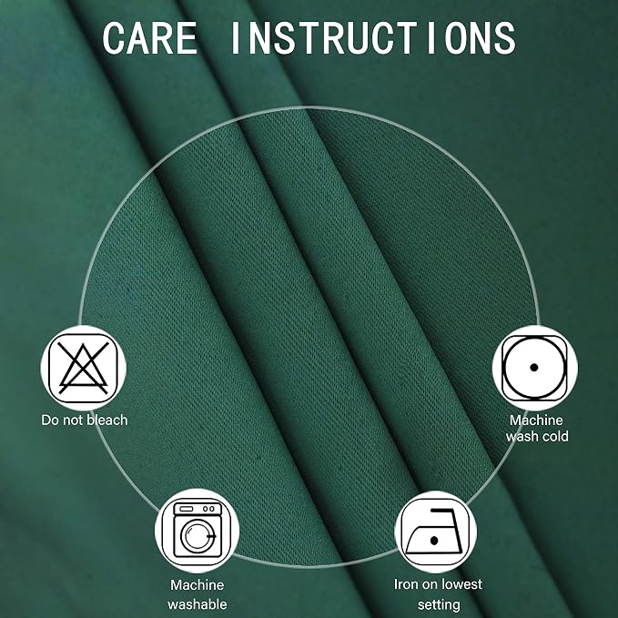 Dark Green Thermal Blackout Curtains/52 x 72 Inch/Set of 2 Panels Room - Image 4