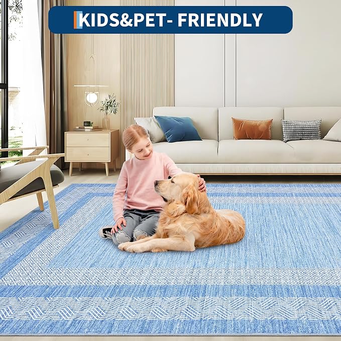 Washable 2.5x10 Kitchen Runner Rug, Easy Clean Geometri Rugs - Image 7