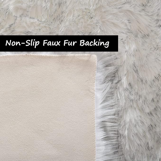 Goolela Sheepskin Area Rug 9x12 Fluffy Fuzzy Furry Rug - Image 4