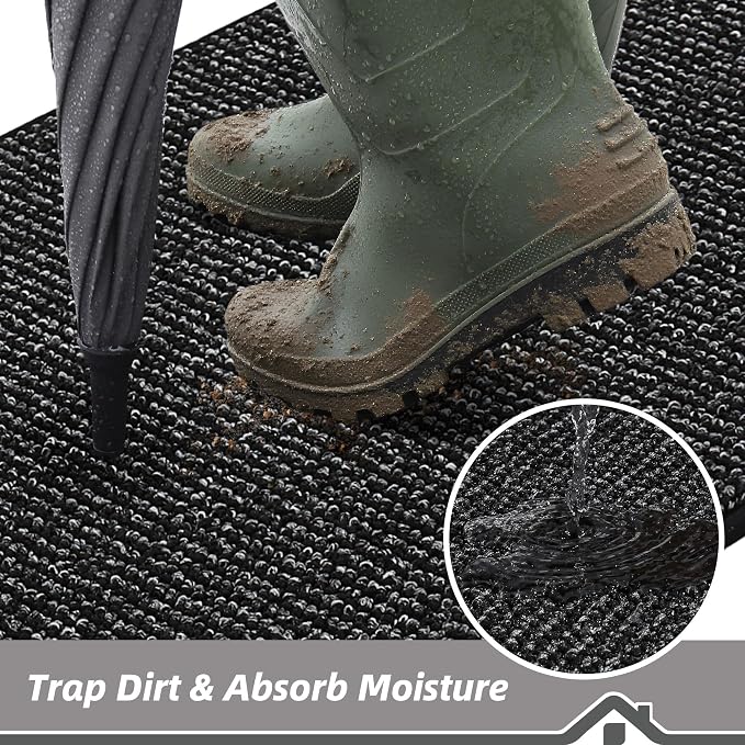 BEQHAUSE Dirt Trapper Door Mat 32" x 48", Non-Slip Washable Doormats, Low - Image 3
