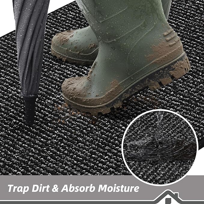 BEQHAUSE Dirt Trapper Door Mat 36" x 60", Non-Slip Washable Doormats, Low - Image 3