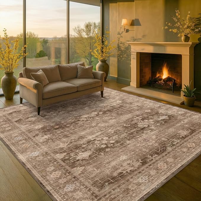 Hazo Haus Brown Rug for Living Room 10x14 - Image 8