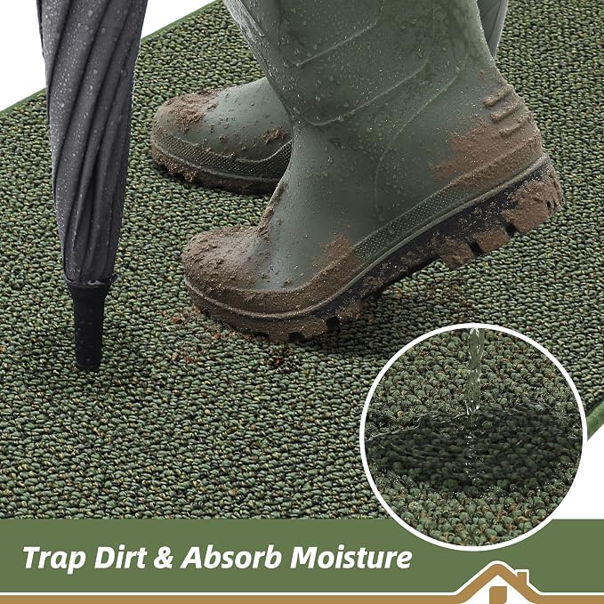 BEQHAUSE Dirt Trapper Door Mat 20" x 48", Non-Slip Washable Doormats, Low - Image 3