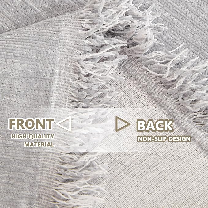 MYSKY HOME Light Gery Chenille Sofa Cover - Image 5