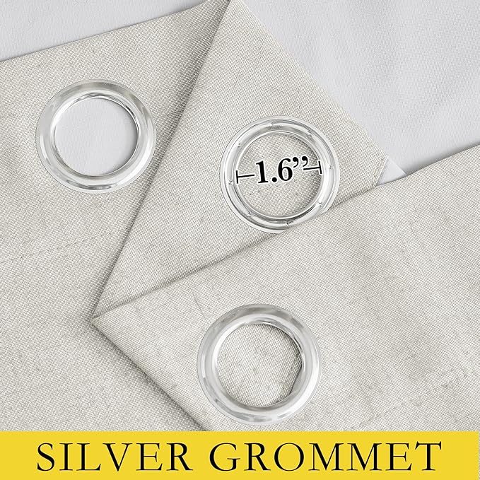 NICETOWN 100% Absolutely Blackout Linen Curtains - Image 5