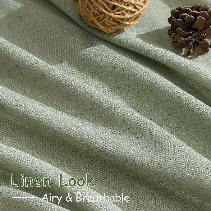 Sheer Light Sage Linen Curtains 72 Inch Length - Image 5