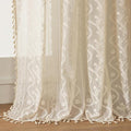 WAZZIO Boho Lace Curtains 2 Panels 54 Inches -Cute Vintage Victorian Sheer by WAZZIO