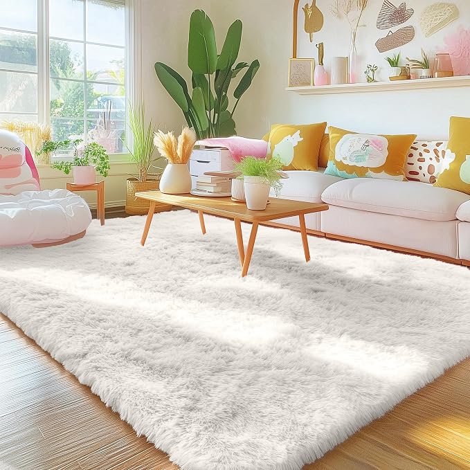 OLANLY 5x5 Area Rugs for Living Room Bedroom, Machine Washable Soft Fluffy - Image 3