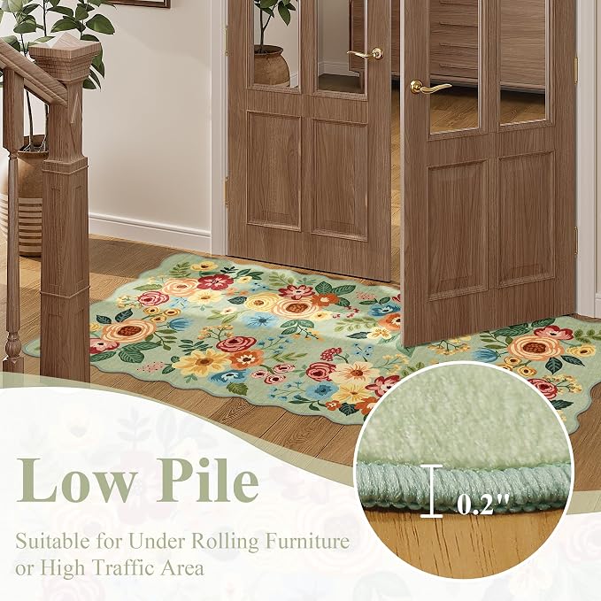 DUKINO 3x10 Runner Rug, Non Slip Floral Washable Rug - Image 8