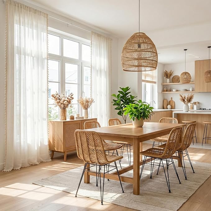 MYSKY HOME Natural Boho Sheer Curtains - Image 3