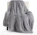 Bedsure GentleSoft Fluffy Grey Throw Blanket, Soft Sherpa Fleece Fuzzy Plush by BEDSURE