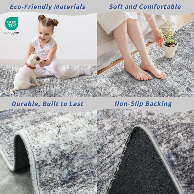 7x9 Washable Living Room Rug - Image 4