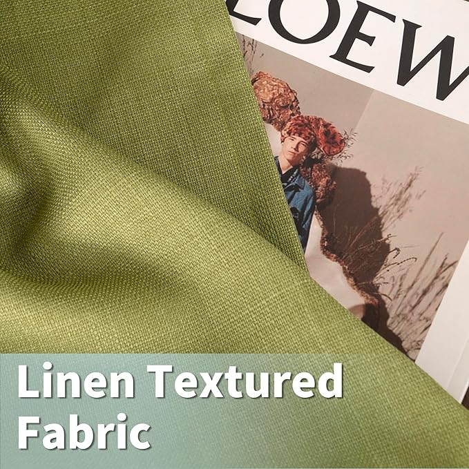 102 Inch Natural Faux Linen Curtains - Image 2