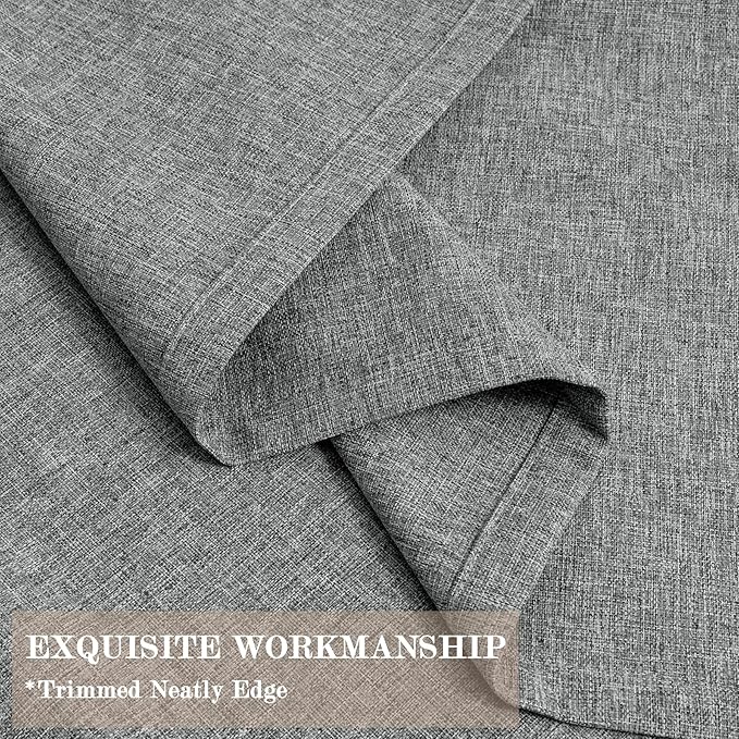 100% Blackout Linen Textured Drapes for Bedroom Pinch Pleated Curtains for Track System Portable Drapery for Sliding Glass Door/Storage/Space Room Divider, 70" Wx102 L, 1 PC, Mid Grey