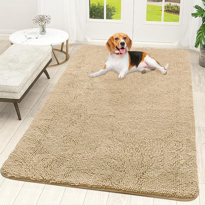 OLANLY Dog Door Mat for Muddy Paws 70x46, Super Absorbent Chenille Mud Mat | by OLANLY
