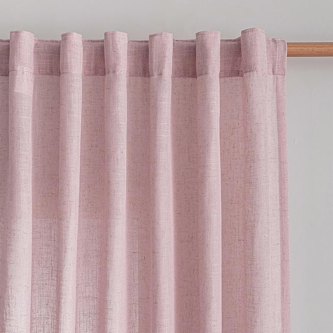 MYSKY HOME Pink Sheer Curtains for Girls Bedroom 84 Inches Long Girl Curtain by MYSKYHOME