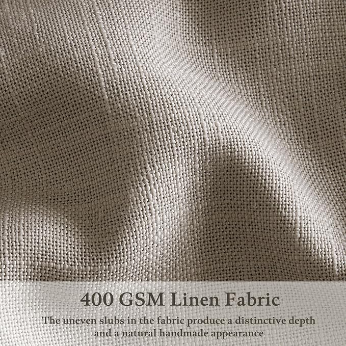 Taupe Pinch Pleated Thick Linen Memory Shaped Semi Sheer Curtains W50xL98 | 98 - Image 4