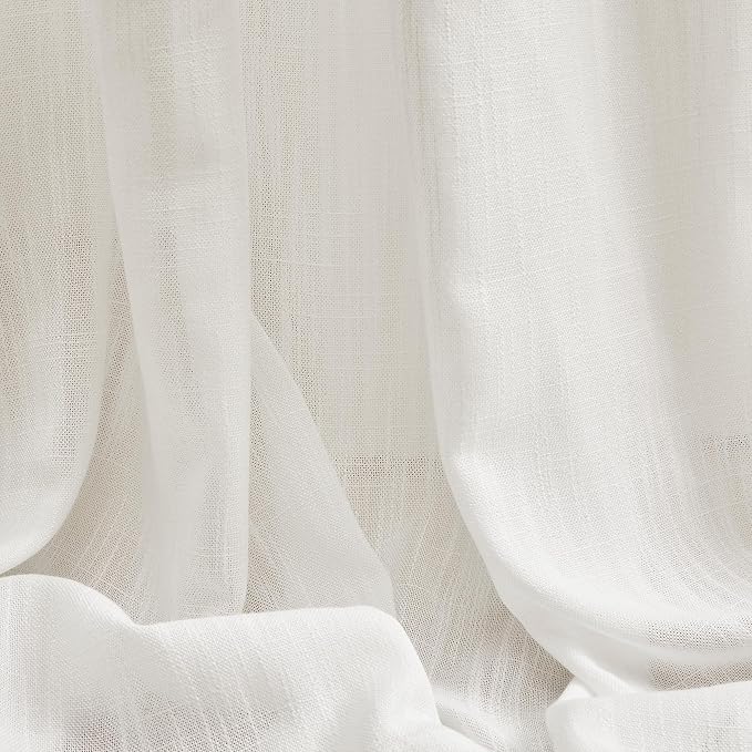 MYSKY HOME Natural Curtains 84 Inches Long, Semi Sheer Light Filtering Soft - Image 8