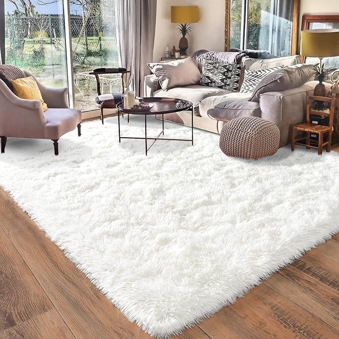 Rugs for Living Room 6x9, Soft Shaggy Modern Shag Area Rug for Bedroom by Quntue