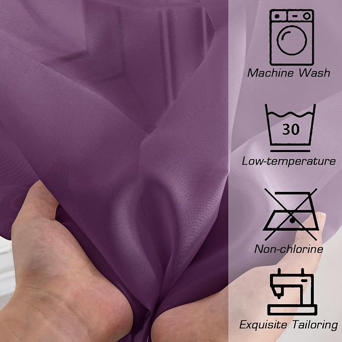 OWENIE Plum Sheer Curtains, Sheer Curtains 84 Inches Long 2 Panels Set - Image 6