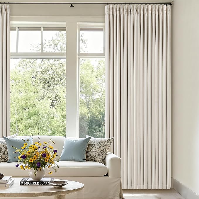 80 Inch Pinch Pleated Linen Black Out Curtains - Image 9