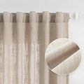 MYSKY HOME Cotton Curtains for Living Room Farmhouse Semi Sheer Light Filtering by MYSKYHOME