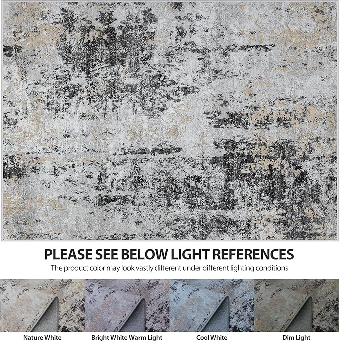 6x9 Area Rugs for Living Room Rug Washable: Abstract Rug for Dining Room - Image 7