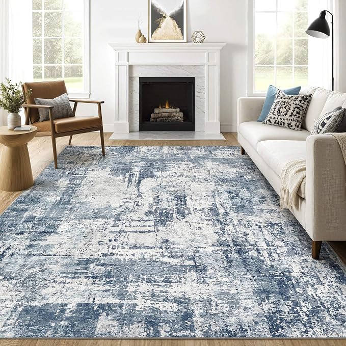 LOONGRUG 7x9 Area Rug Washable Large Neutral Modern Living Room Rugs | Abstract by LOONGRUG