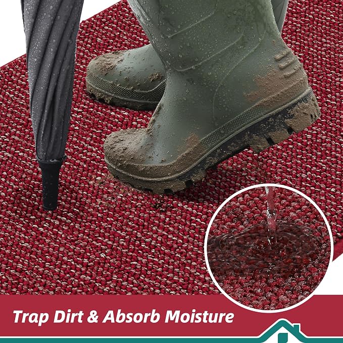 BEQHAUSE Dirt Trapper Door Mat 24" x 60", Non-Slip Washable Doormats, Low - Image 3