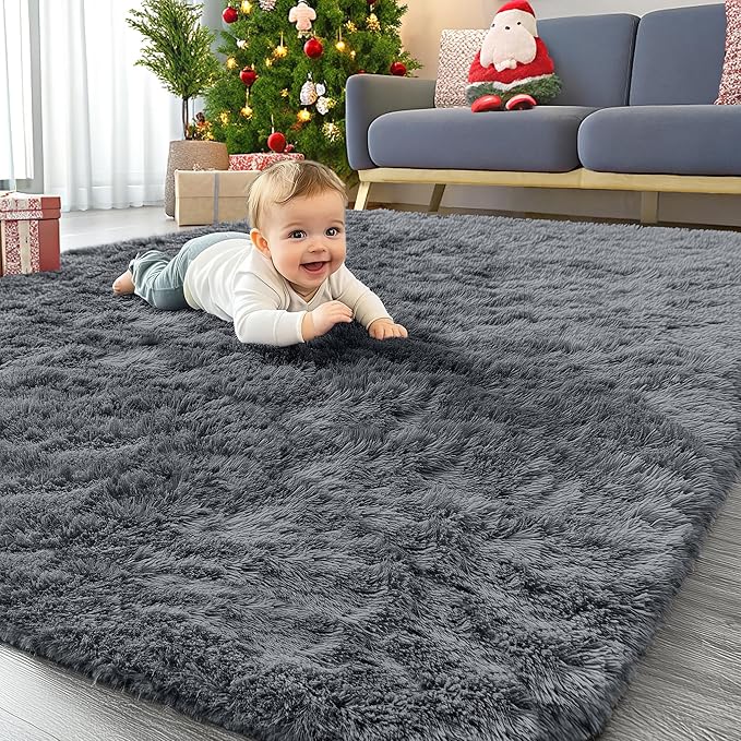 OLANLY 4x8 Area Rugs for Living Room Bedroom, Machine Washable Soft Fluffy by OLANLY