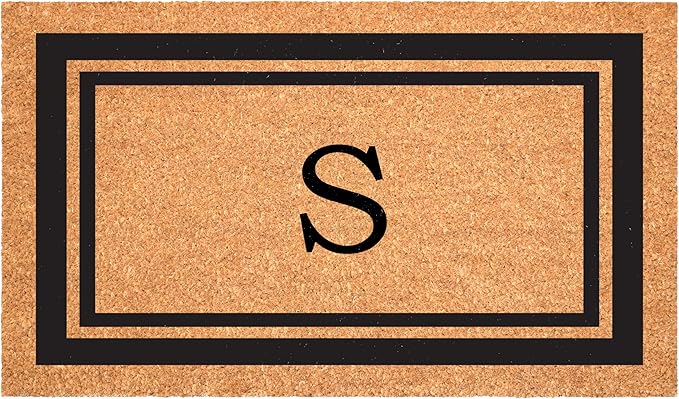 Calloway Mills 152961830S Black Border 18" x 30" Monogram Doormat by Callowaymills
