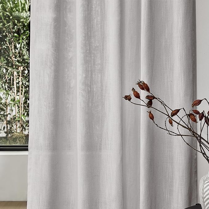 MYSKY HOME Grey Curtains 84 Inch Length, Living Room Curtains & Drapes Boho - Image 5