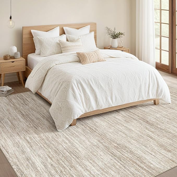 Nakagishi 5x8 Area Rugs Living Room: Washable Large Vintage Rug Neutral - Image 5