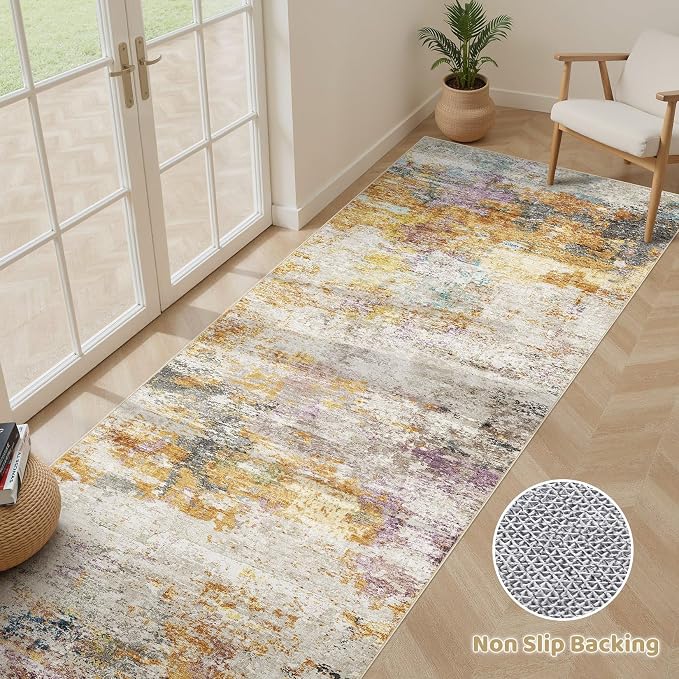 LOONGRUG Runner Rug 3x10 Washable Non-Slip Kitchen Neutral Modern Rug | - Image 3