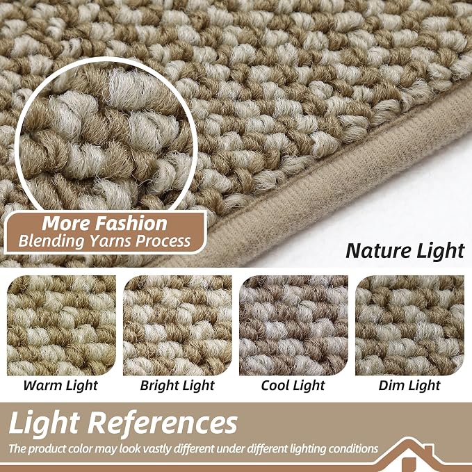 BEQHAUSE Dirt Trapper Door Mat 24" x 36", Non-Slip Washable, Light Beige | - Image 5