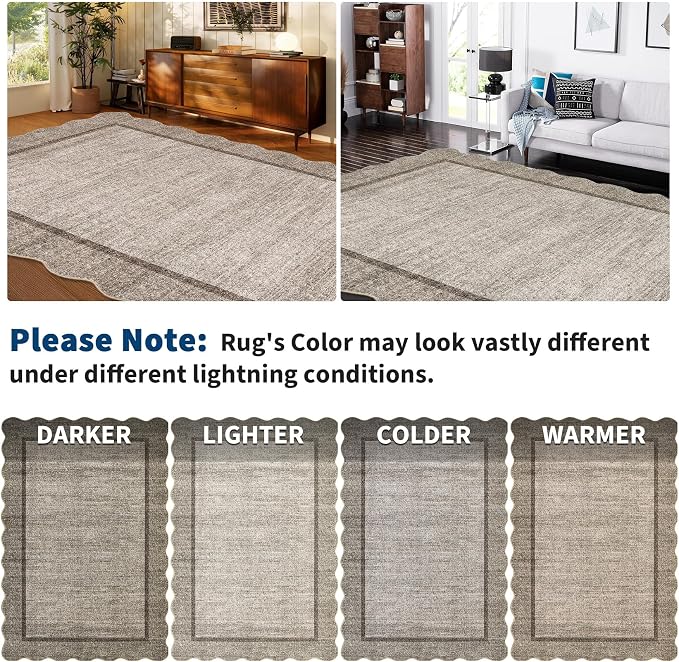 GarveeHome Scalloped Washable Rugs 10x13 Rug - Image 8