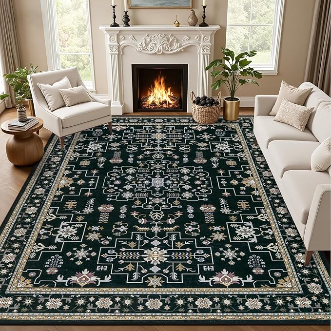 10x12 Area Rugs Living Room: Washable Boho Rug by EXPEDIX