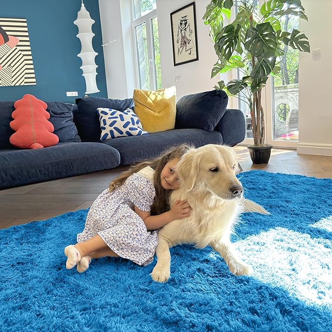 OLANLY Area Rugs for Living Room Bedroom, Machine Washable 4x5.9 ft Soft Fluffy - Image 5
