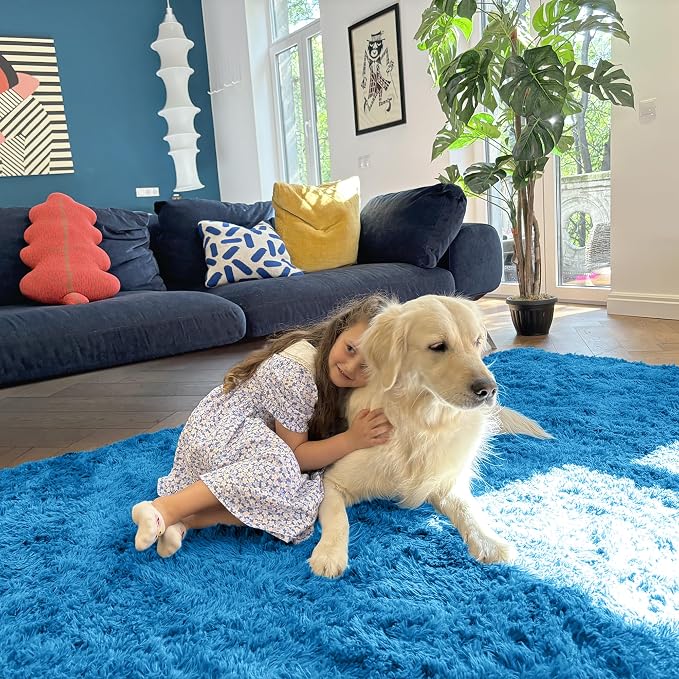 OLANLY Area Rugs for Living Room Bedroom, Machine Washable 4x5.9 ft Soft Fluffy - Image 5