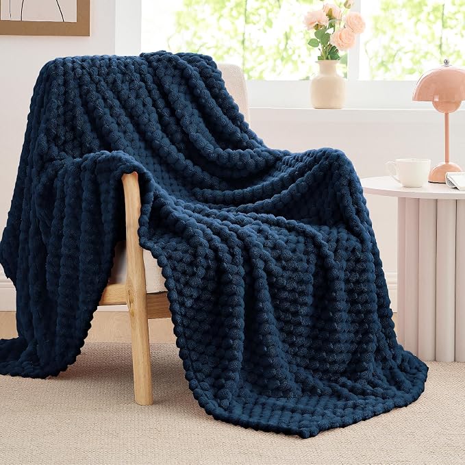 BEDELITE Navy Twin Blanket for Couch, Soft Cozy Gifts for Women, 60 * 80 | 3D - Image 8