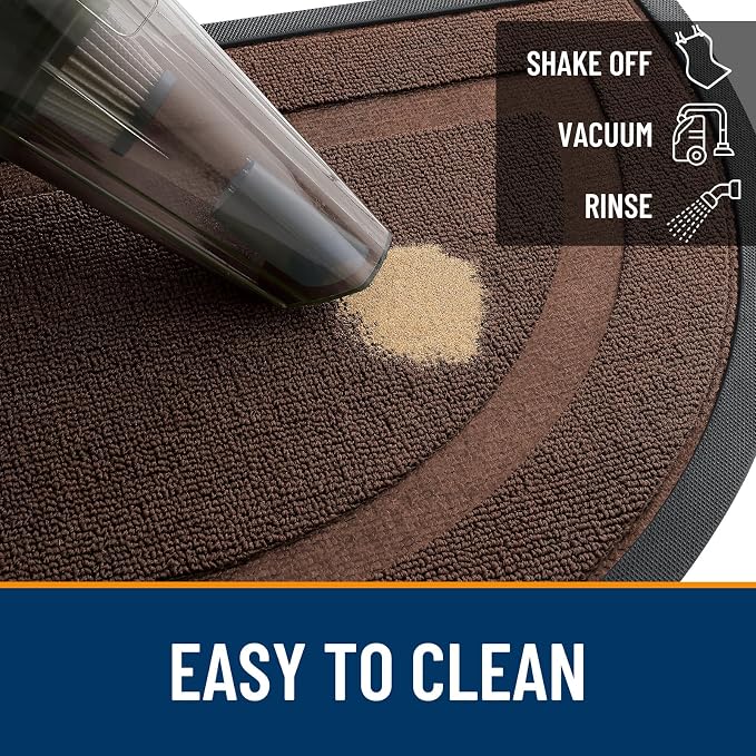 OLANLY Half Circle Front Door Mat Outside 47x23 All-Season Rubber Doormat | - Image 5