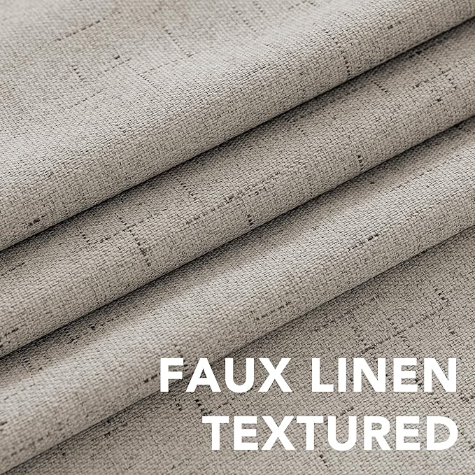 H.VERSAILTEX Linen Blackout Curtains 45 Inches Long 100% Absolutely Blackout - Image 4