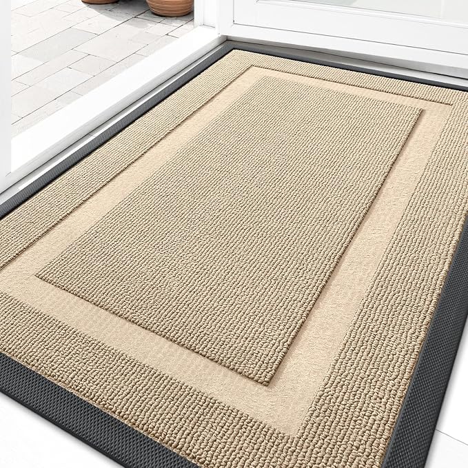 OLANLY Front Door Mat Outside 29.5x17, All-Season Heavy-Duty Rubber Doormat | by OLANLY