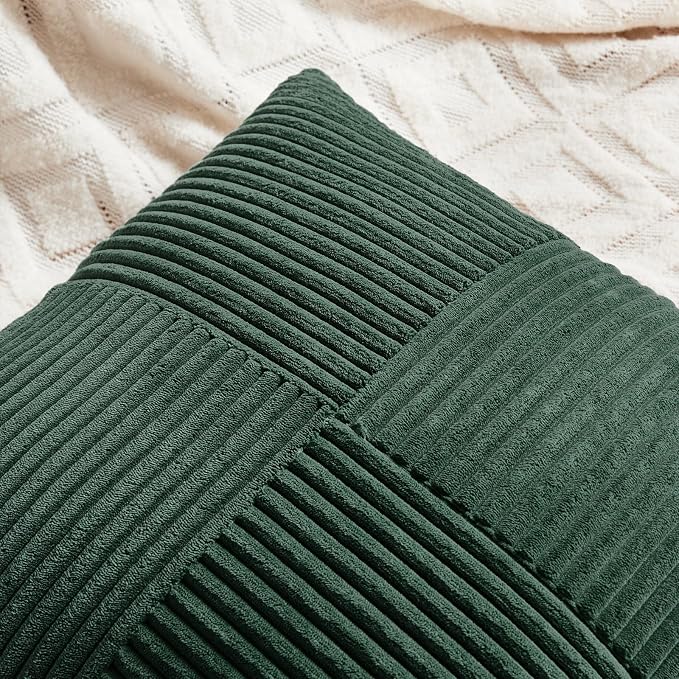 Fancy Homi Set of 2 Dark Green Lumbar Decorative Throw Pillow Covers 16x32 Inch - Image 4
