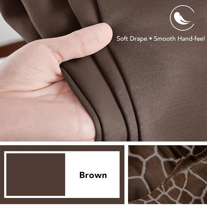 Deconovo Blackout Curtains, Thermal Insulated, W70 x L63 2 Panels, Back Tab - Image 7