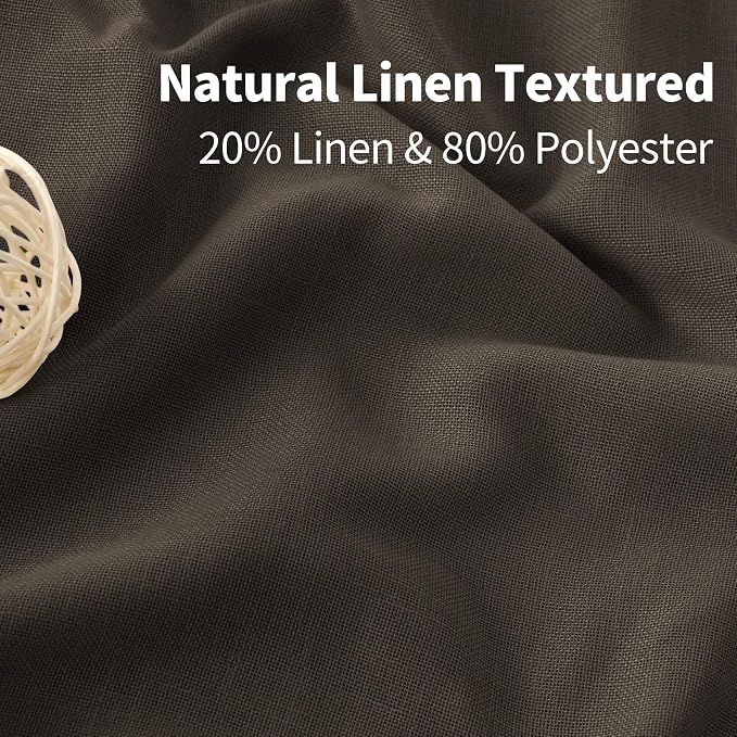 YoungsTex Brown Linen Curtains 63 Inches Long - Image 4