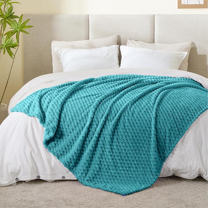 BEDELITE Teal Twin Blanket for Couch, Soft Cozy Gifts for Women, 60 * 80 | 3D - Image 6