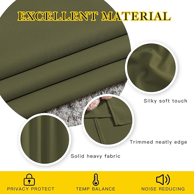 NICETOWN 45 inches Bedroom Curtains Panels - Image 5