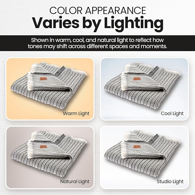 Gold Case Throw Blanket for Couch – 100% Recycled Turkish Cotton Blankets & Throws – Elegant Decorative Throw Blankets for Living Room Sofa – Woven Throws for Couch – Vintage Black – 60x80